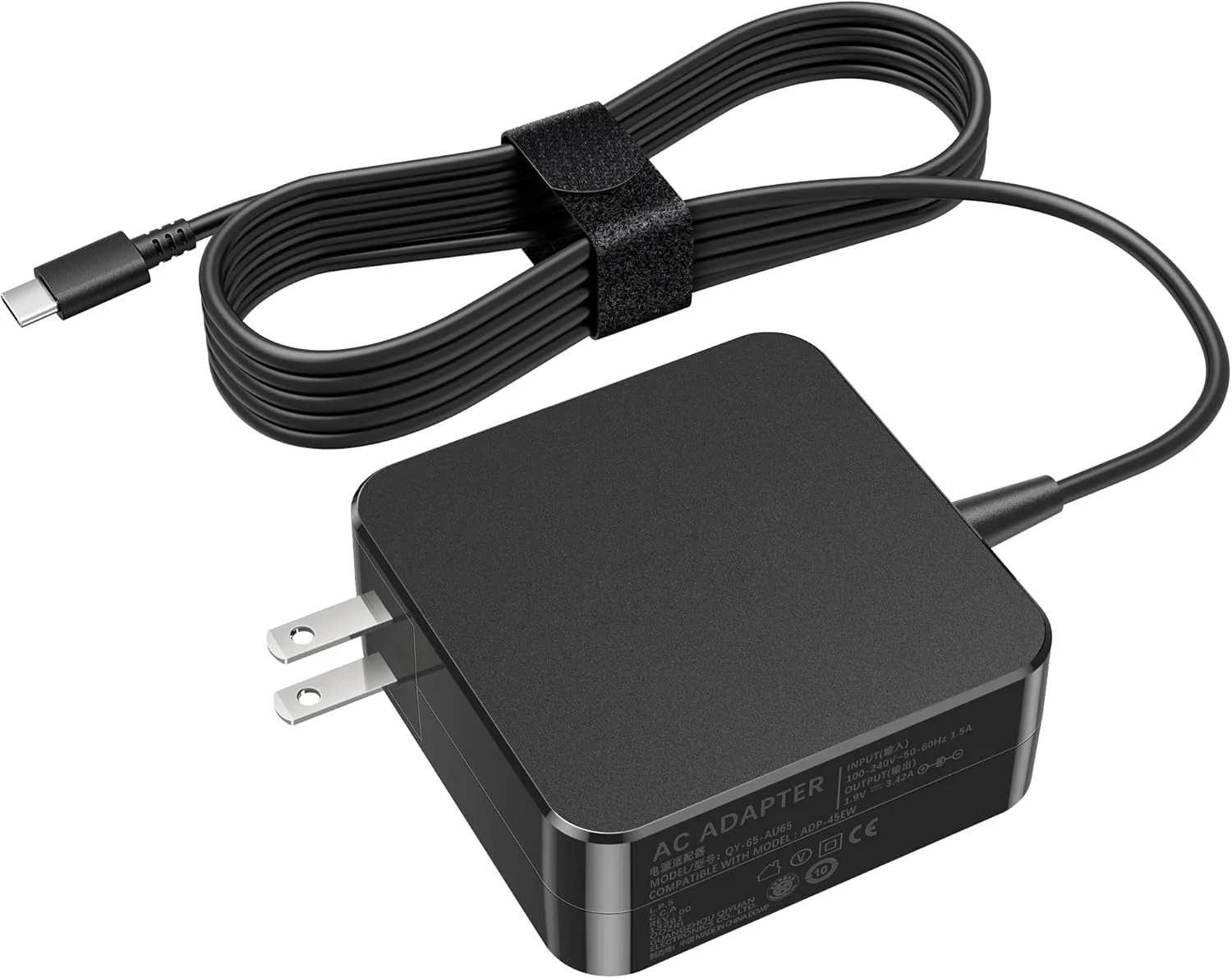 شارژر لپ تاپ 65 واتی سازگار با ایسوس ZenBook 13 14 15 Chromebook Transformer ExpertBook C302C C213 C214 C436 C523 ADP-45EW B UX390UA UX490 UX325 UX393 UX371 B9450FA B9450CEA سیم برق