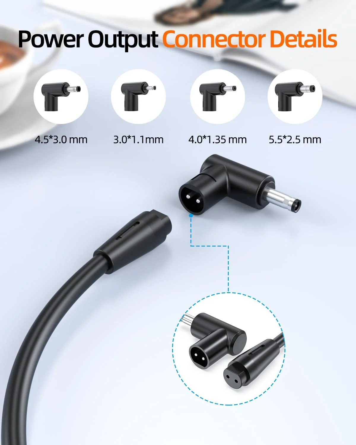 شارژر لپ تاپ مناسب برای کامپیوترهای نوت بوک ایسوس ویووبوک، ذنبوک و کروم بوک [دارای گواهی ایمنی UL] کانکتور گرد 65W/45W/33W