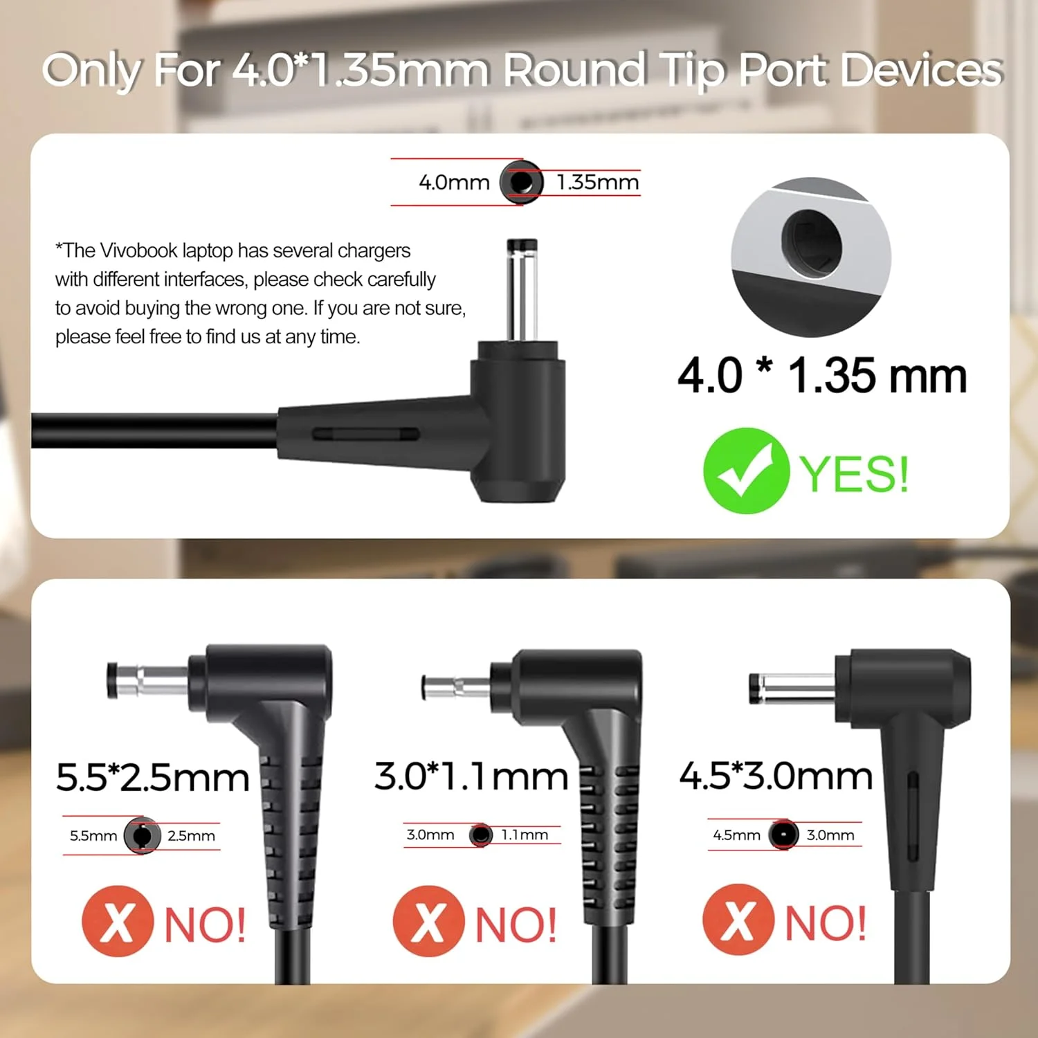 65W Vivobook Charger Compatible with Asus Vivobook Go 15 12 Vivobook X512 X512D X512DA X403 X405 X441 F412 F512 F512FA F512DA F512D X540 X540S X540L ZenBook UX303 UX305 UX330 Laptop Power Cord