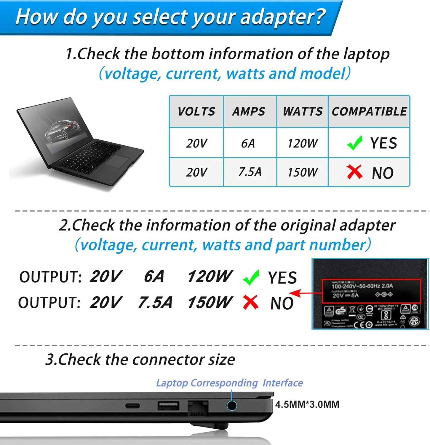 شارژر لپ تاپ 120 واتی VHBW 20V 6A جایگزین برای ASUS Zenbook Flip 15 Q528EH Q538EI UX534F Q536F Q537F Q546F Q547F Q506F K570Z K570U Q539Z ADP-120CD B A17-120P2A آداپتور سیم برق 4.5x3.0 میلی متر