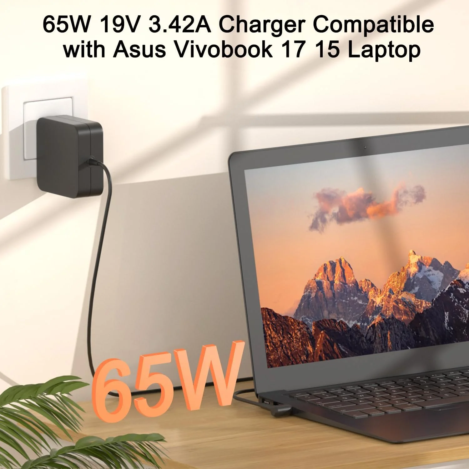 65W Vivobook Charger Compatible with Asus Vivobook Go 15 12 Vivobook X512 X512D X512DA X403 X405 X441 F412 F512 F512FA F512DA F512D X540 X540S X540L ZenBook UX303 UX305 UX330 Laptop Power Cord