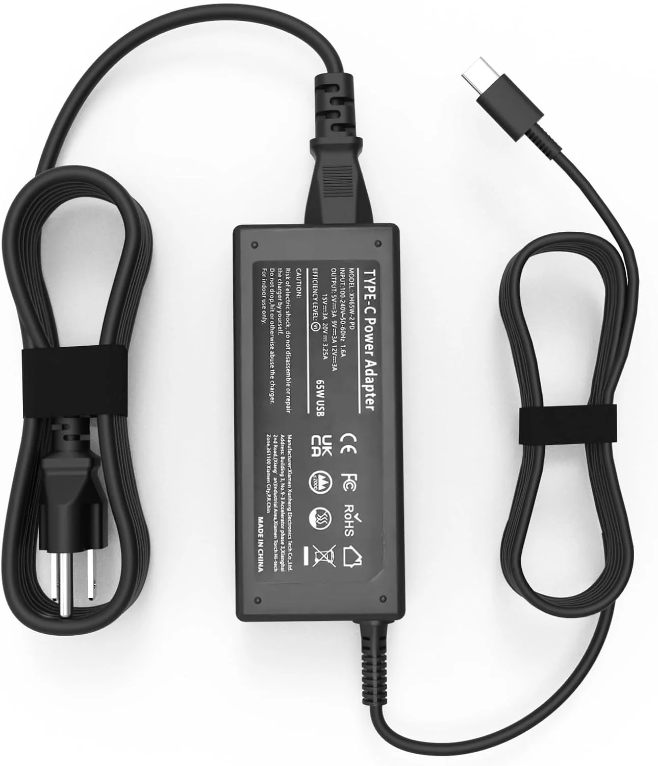 شارژر یونیورسال کروم‌بوک USB-C سازگار با اچ‌پی/لنوو/دل/ایسوس/سامسونگ/ایسر 45 وات 65 وات USB C شارژر لپ‌تاپ کامپیوتر تایپ C، Thinkpad/Yoga/Envy/Elitebook/Spectre x360 2/Latitude آداپتور سیم برق