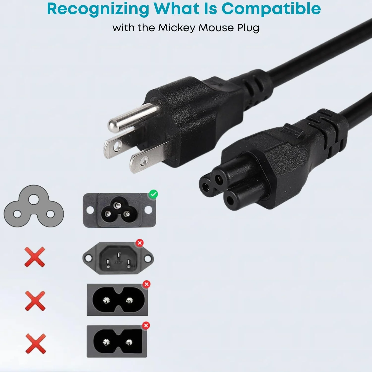 کابل برق یونیورسال 3 پین 1.2 متری |125 ولت| برای لوازم الکترونیکی، تلویزیون، کامپیوتر، پرینتر، رادیو، مانیتور، سامسونگ، دل، ویزیو، ال جی، ایسوس، لپ تاپ و غیره