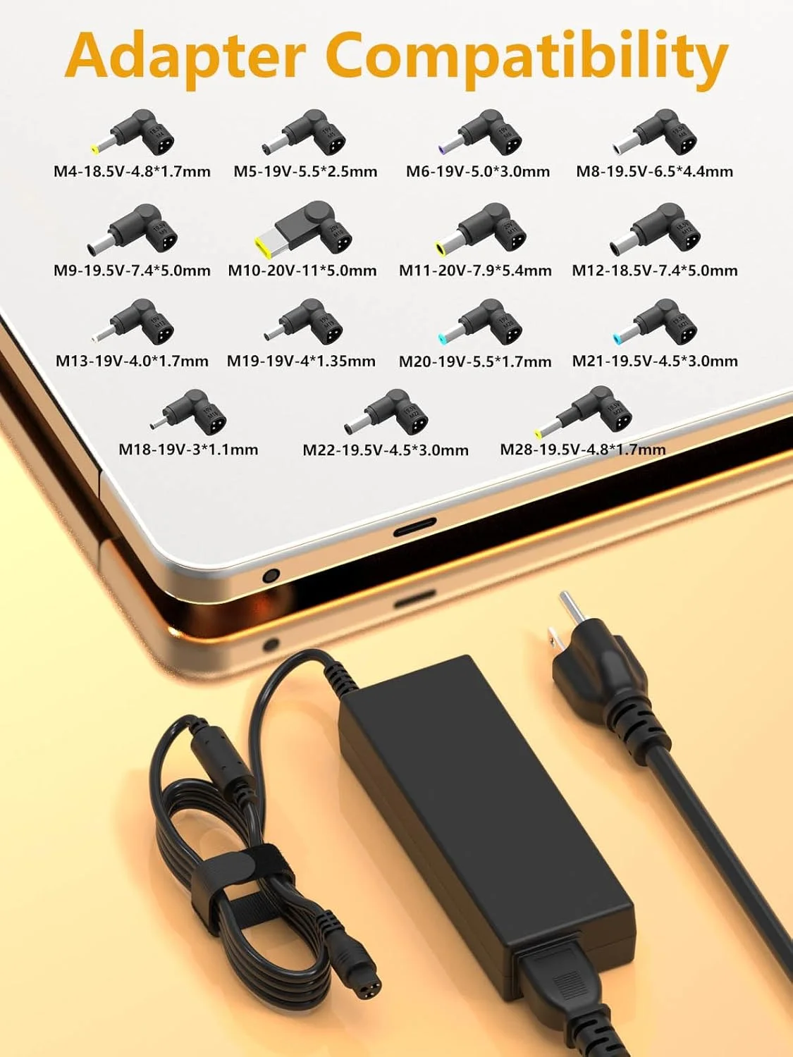 شارژر لپ تاپ یونیورسال 90 واتی سازگار با HP Lenovo Dell Acer Asus Geteway Samsung Notebook Ultrabook Chromebook Computer Charger آداپتور برق با 15 سر