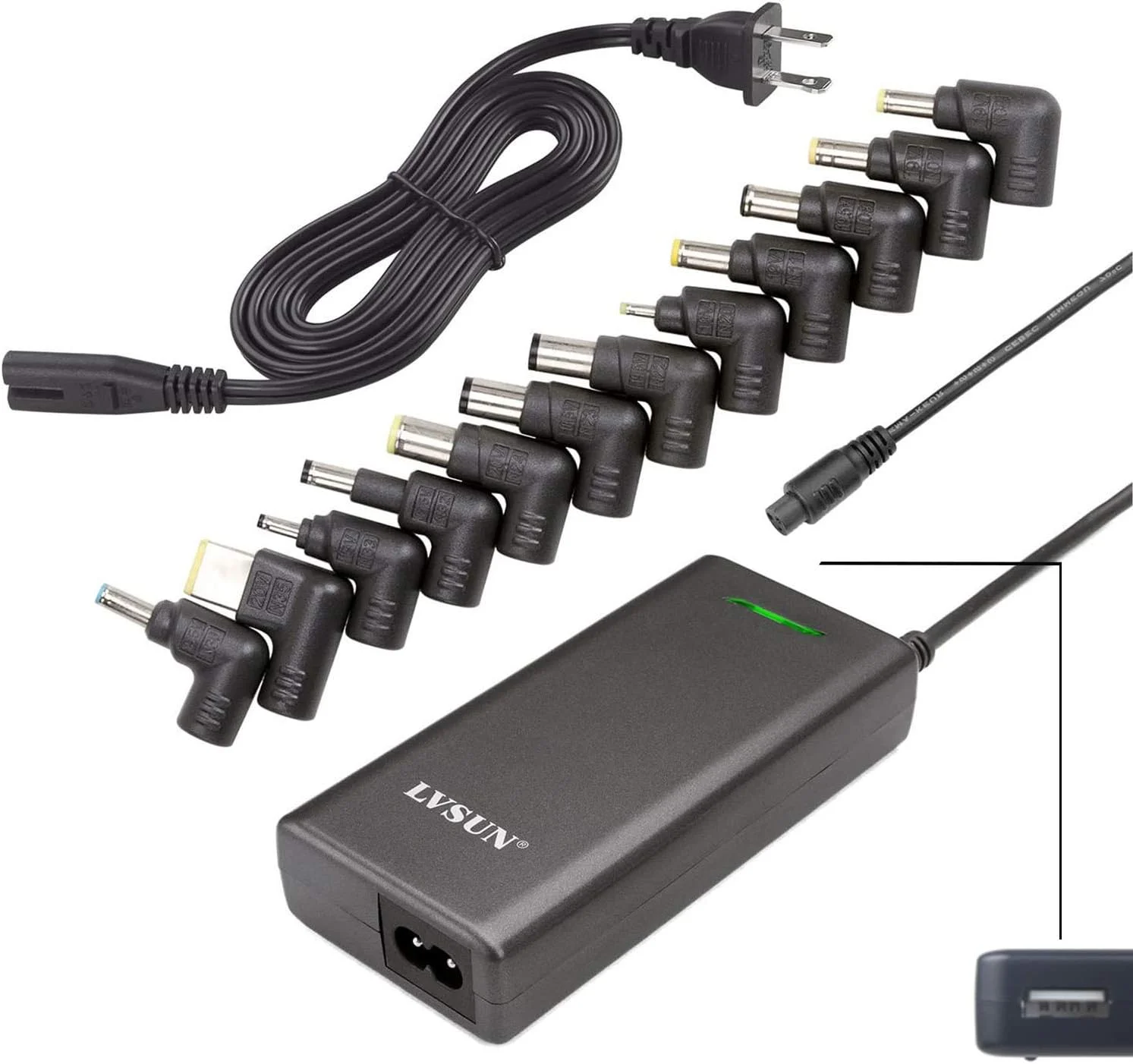 Universal Laptop Charger 90W, Slim AC Adapter Power Supply Cord with USB Port for Mobile Phones| Tablet Compatible with Dell Lenovo Toshiba Acer Asus Gateway IBM and Most Notebooks Universal Laptop Charger 90W, Slim AC Adapter Power Supply Cord with USB Port for Mobile Phones| Tablet Compatible with Dell Lenovo Toshiba Acer Asus Gateway IBM and Most Notebooks