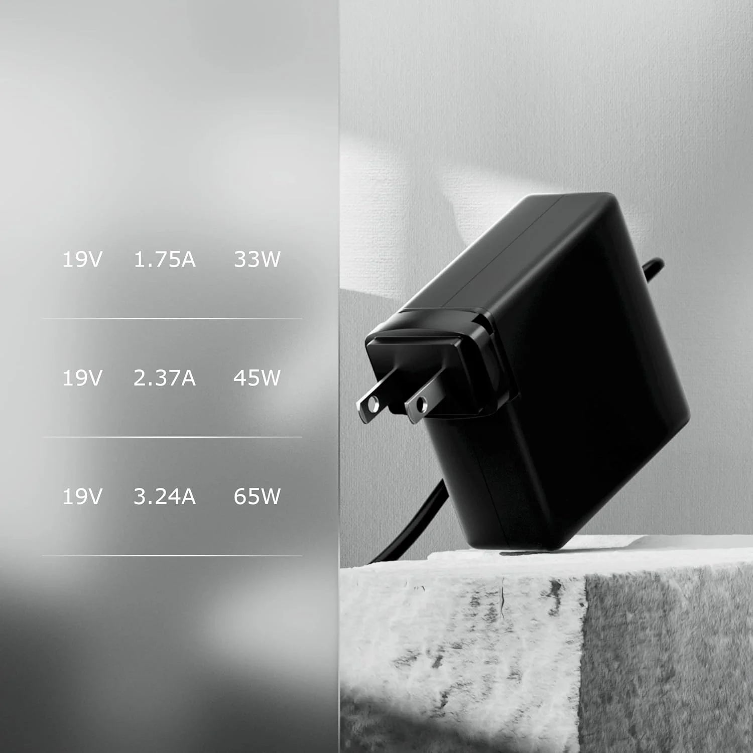 Powseed 65W 45W 33W Universal Laptop Charger Replacement for ASUS VivoBook Zenbook Chromebook 19V 3.42A 2.37A Computer Power Cord Supply AC Adapter