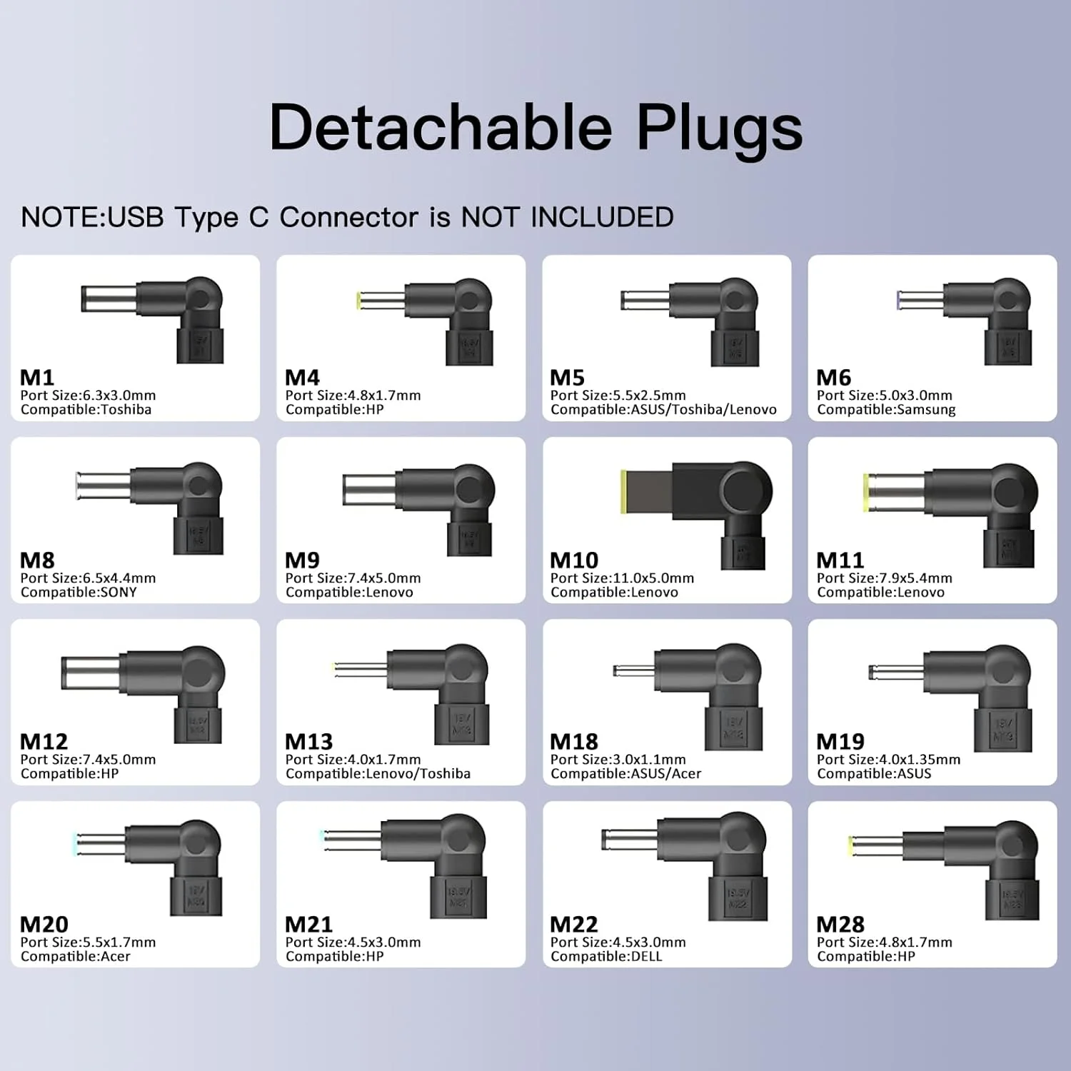 شارژر لپ تاپ یونیورسال 90 واتی سازگار با HP، ایسوس، لنوو، ایسر، دل، توشیبا، سونی، فوجیتسو، آی‌بی‌ام، گیت‌وی، نوت‌بوک، اولترابوک به همراه 16 سر