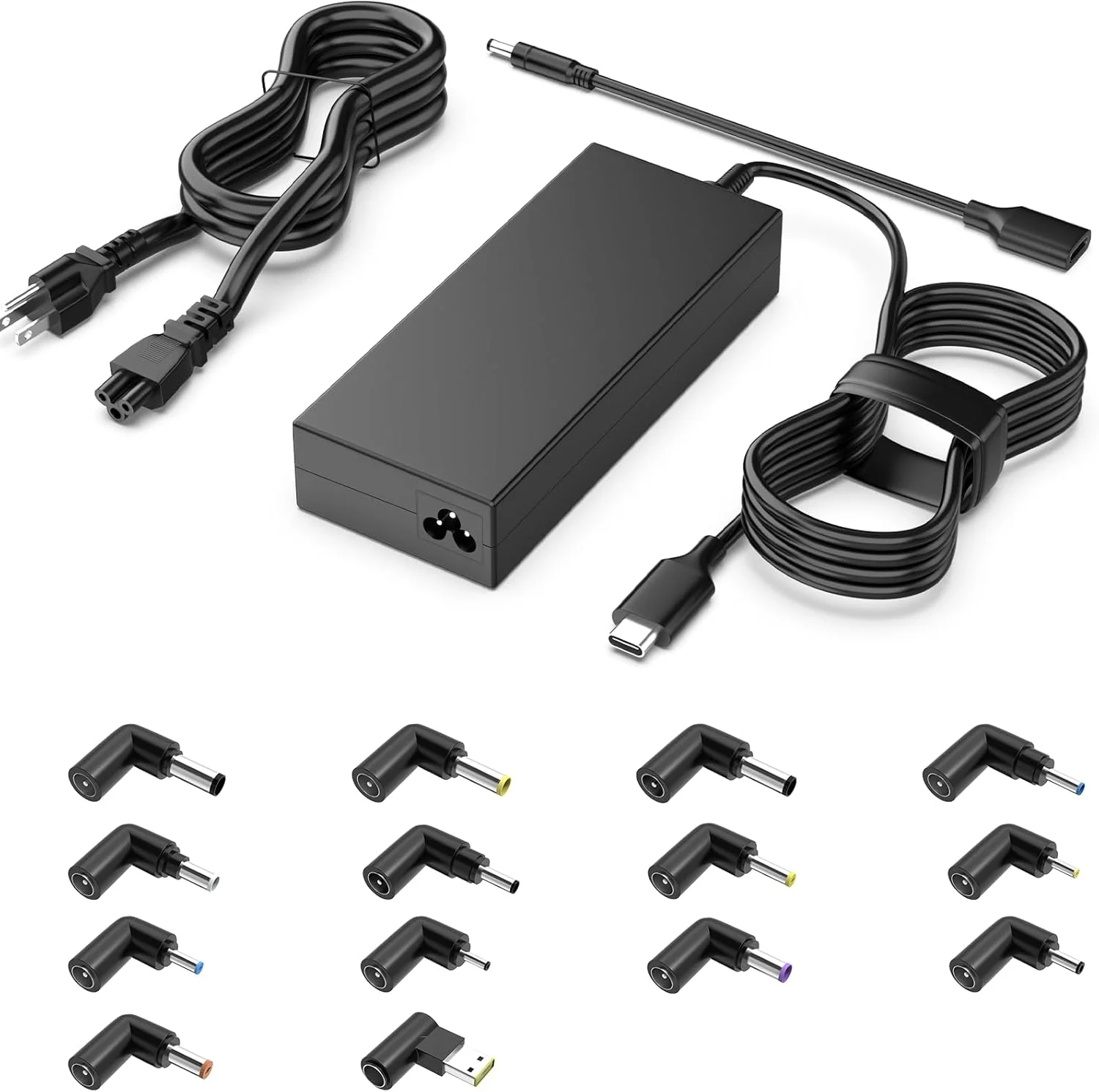 شارژر لپ تاپ یونیورسال 100W 90W USB C سازگار با دل، اچ پی، ایسر، ایسوس، آی بی ام، توشیبا، سامسونگ، سونی، فوجیتسو، گیت وی، نوت بوک، کروم بوک، آداپتور برق AC با 15 سر (سازگار با 65W 45W) شارژر لپ تاپ یونیورسال 100W 90W USB C سازگار با دل، اچ پی، ایسر، ایسوس، آی بی ام، توشیبا، سامسونگ، سونی، فوجیتسو، گیت وی، نوت بوک، کروم بوک، آداپتور برق AC با 15 سر (سازگار با 65W 45W)