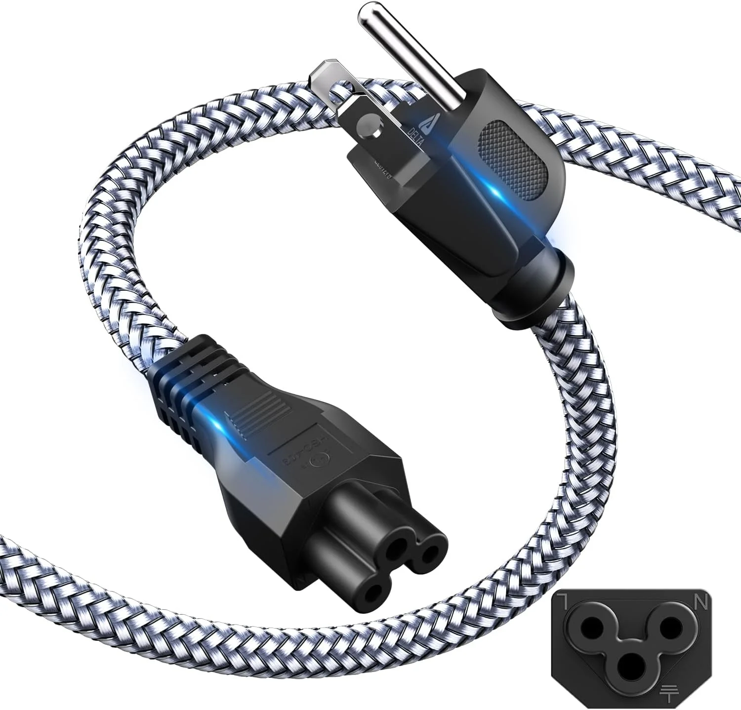 کابل برق 3 پین لپ تاپ، 2 متری، کابل برق جهانی بافته شده 3 پین برای لپ تاپ/نوت بوک های دل، اچ پی، ال جی، لنوو، ایسوس، ایسر، توشیبا، مانیتورها، پرینترها، NEMA 5-15P به C5 کابل برق 3 پین لپ تاپ، 2 متری، کابل برق جهانی بافته شده 3 پین برای لپ تاپ/نوت بوک های دل، اچ پی، ال جی، لنوو، ایسوس، ایسر، توشیبا، مانیتورها، پرینترها، NEMA 5-15P به C5