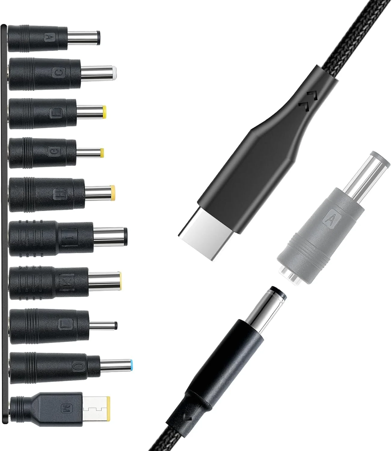 کابل برق 100 واتی PD شارژر یونیورسال، آداپتورهای USB C به DC، کیت 10 عددی پلاگین برق، جک بشکه ای گرد 5.5x2.1 میلی متری برای کانکتورهای شارژ لپ تاپ سونی، توشیبا، سامسونگ، ایسر، ایسوس، لنوو، دل، اچ پی کابل برق 100 واتی PD شارژر یونیورسال، آداپتورهای USB C به DC، کیت 10 عددی پلاگین برق، جک بشکه ای گرد 5.5x2.1 میلی متری برای کانکتورهای شارژ لپ تاپ سونی، توشیبا، سامسونگ، ایسر، ایسوس، لنوو، دل، اچ پی
