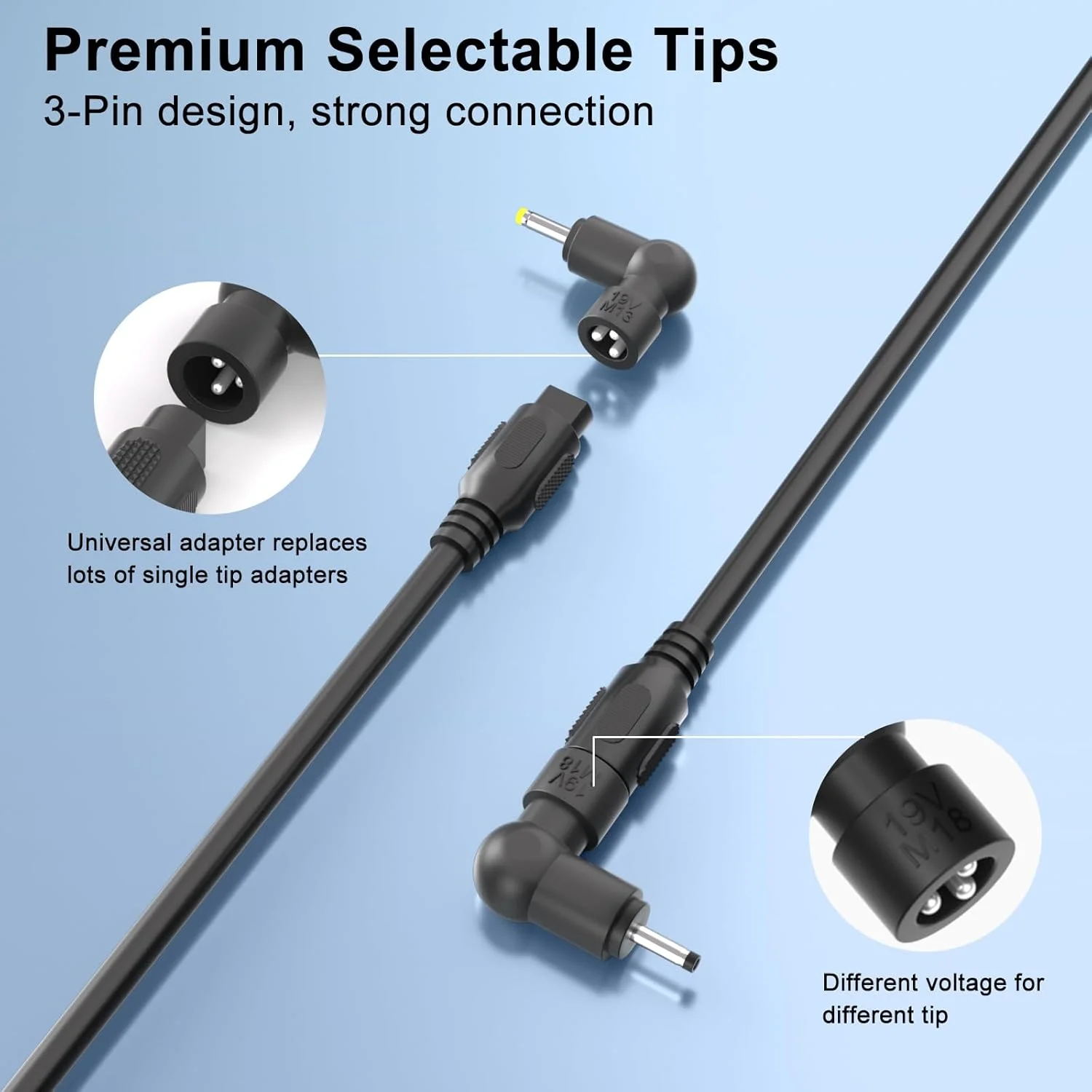 آداپتور AC جهانی 90 واتی شارژر لپ تاپ سازگار با دل، اچ پی، ایسر، ایسوس، لنوو، آی بی ام، توشیبا، سامسونگ، سونی، فوجیتسو، گیت وی، نوت بوک، الترابوک، کروم بوک به همراه 16 سر