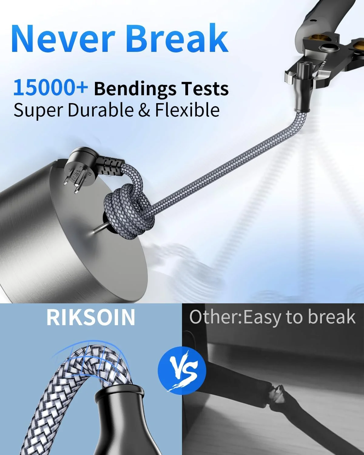 کابل برق لپ تاپ 3 پین - کابل برق جهانی با زاویه 90 درجه، کابل برق 3 پین برای لپ تاپ/نوت بوک های دل، اچ پی، ال جی، لنوو، ایسوس، ایسر، توشیبا، مانیتورها، پرینترها، کابل برق NEMA 5-15P به C5 - طول 3 متر