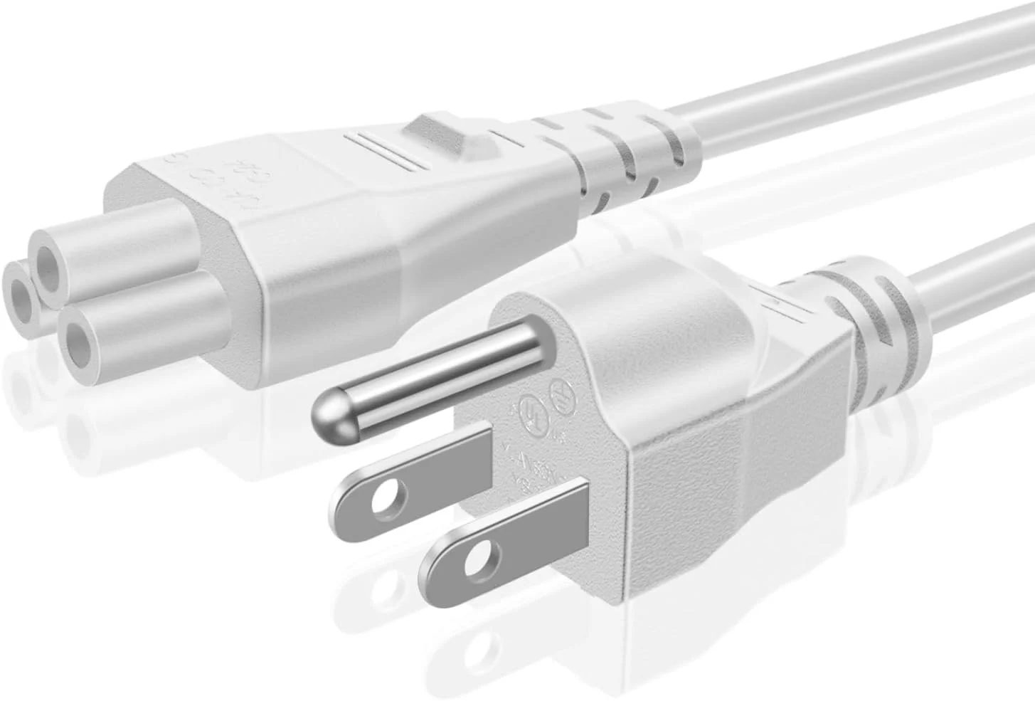 کابل برق یونیورسال (3 فوت) - IEC320 C5 به NEMA 5-15P سه پین، کابل افزایش طول برق، سیم اتصال، سوکت، پلاگین، جک برای لپ تاپ، نوت بوک، آداپتور منبع تغذیه AC، شارژر، پریز دیواری