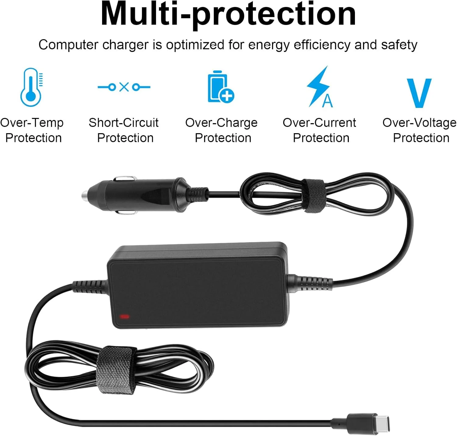 شارژر آداپتور خودرو TREE.NB 65W 61W 45W USB C PD DC برای Dell XPS 13 12 Lenovo HP Spectre 1013 G3 ASUS ZenBook Acer Samsung Type C