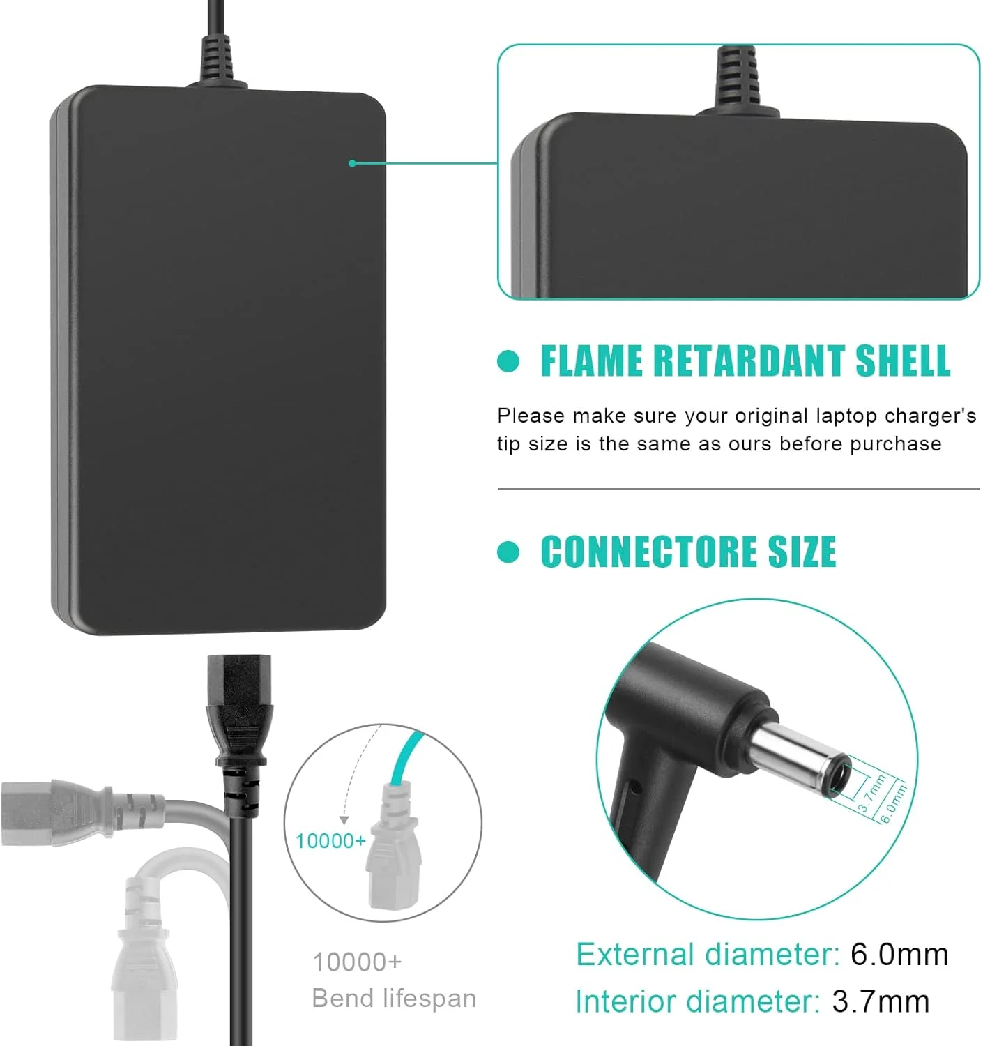 شارژر لپ تاپ 230 واتی TREE.NB 19.5V 11.8A، منبع تغذیه برای ایسوس ADP-230GB B ROG FX95G FX95D FX95DU FX86F VX60G GL504GS GX501 GX501V GX501VI GX501VI-XS75 GX501VI-XS74 GX501VI-GZ027T آداپتور برق AC