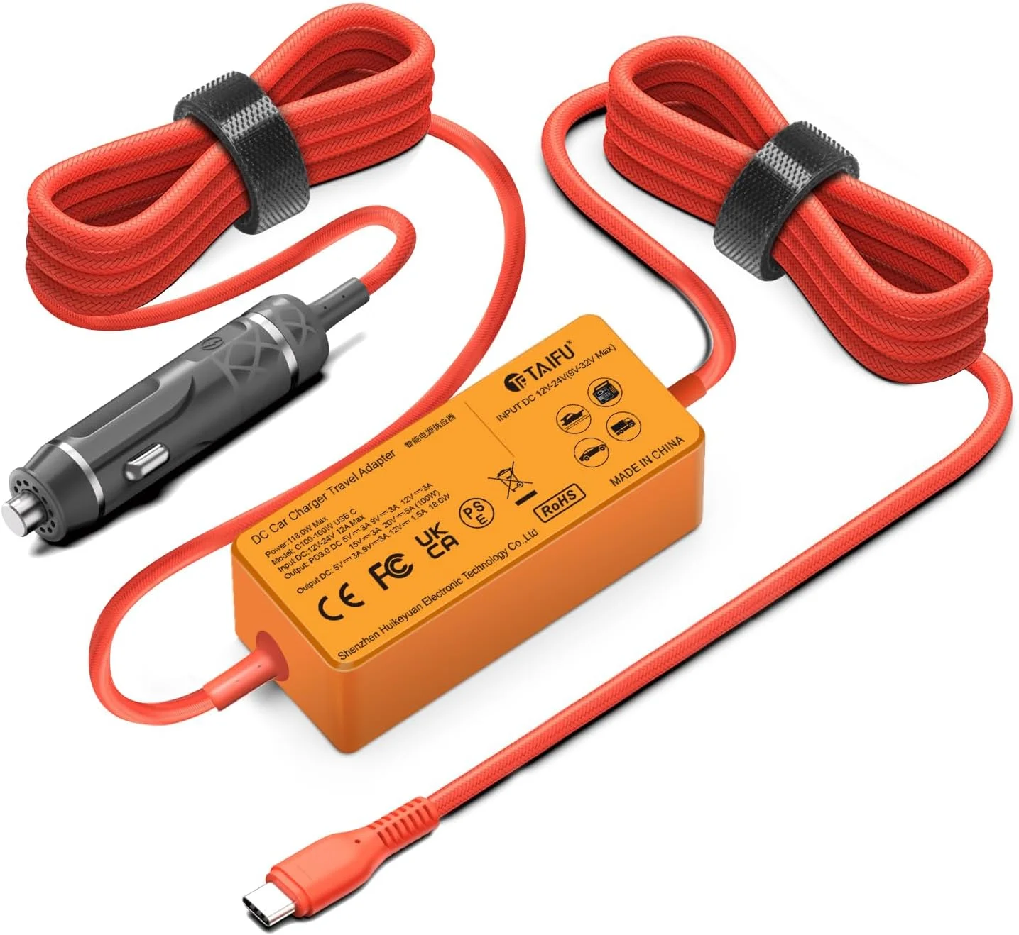 آداپتور شارژر فندکی لپ تاپ 100W 40W USB C TAIFU برای آیفون 17، DELL Pro Max 14، MSI Summit E16 E15 E14 E13 Flip Evo A12M MSI Prestige 13 14 15 16 Evo A10M