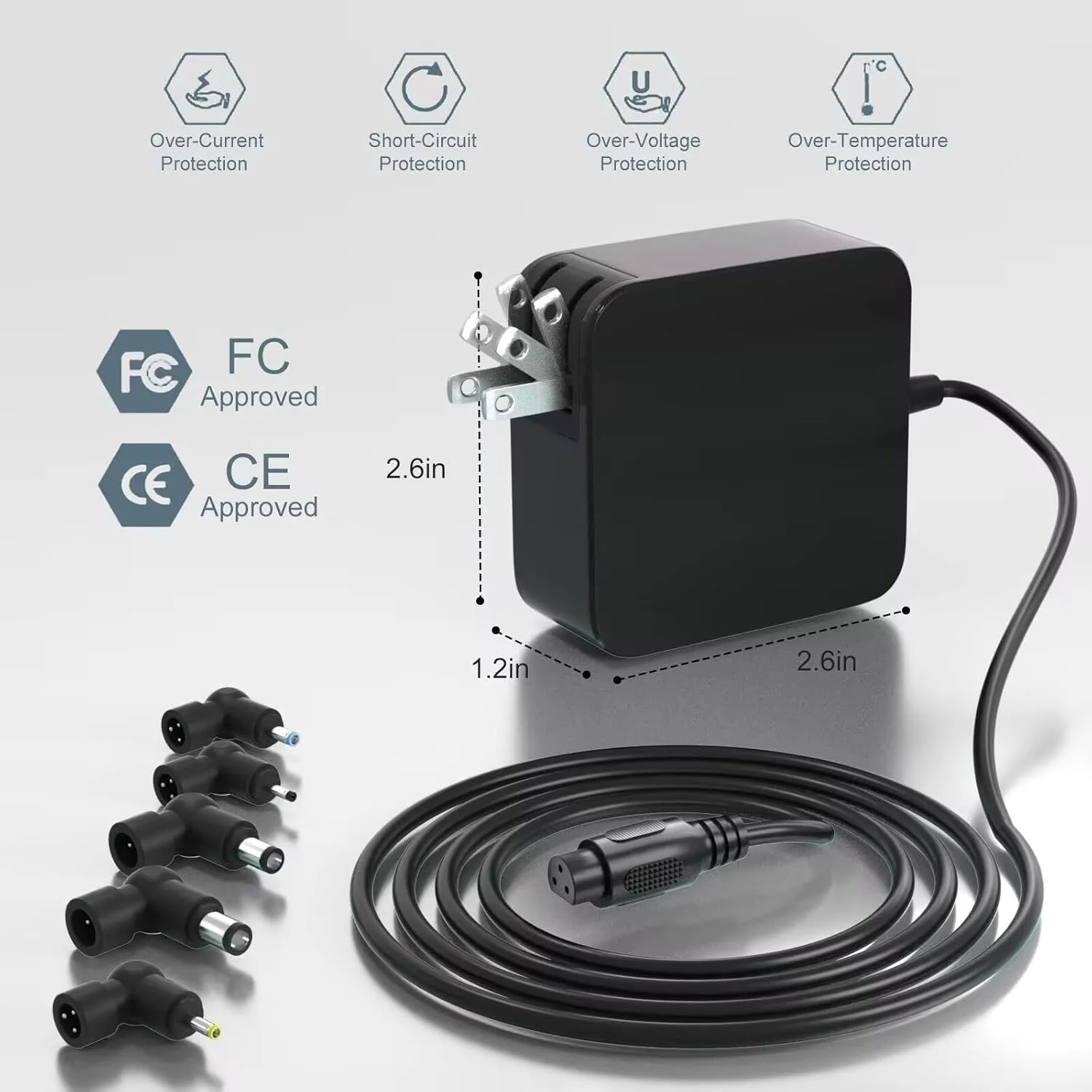 شارژر 65 واتی SOLICE سازگار با ASUS Vivobook 12 14 15 16 17 Flip, S15 S14 S13, GO 12 14 15، مناسب برای مدل های Zenbook UX/ASUSPRO/Expertbook/Transformer Book/ImagineBook/Eeebook با پورت گرد