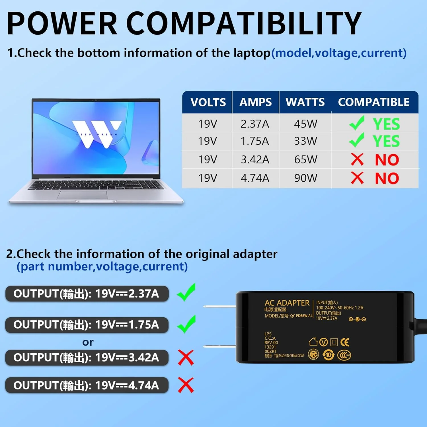 شارژر لپ تاپ 45 واتی سازگار با ایسوس ویووبوک 14 15 17 مدل های F415 F415E F510U F510UA F512JA F512J آداپتور برق AC شارژر لپ تاپ 45 واتی سازگار با ایسوس ویووبوک 14 15 17 مدل های F415 F415E F510U F510UA F512JA F512J آداپتور برق AC