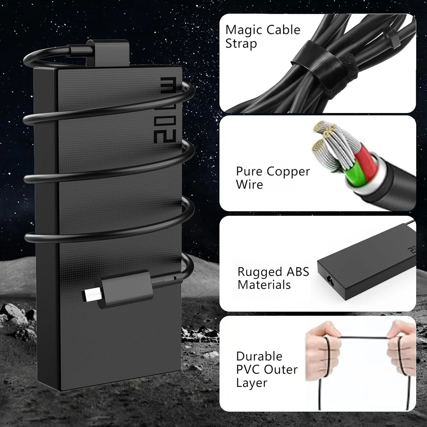 شارژر 200 واتی Ruilezyo سازگار با Asus ProArt P16 PX13 HN7306WU HN7306WV H7606WP H7606WI H7606WV ROG G14 G16 GA605 GA403 GA605WV GA605WI GA403UI GA403UV GA403UU