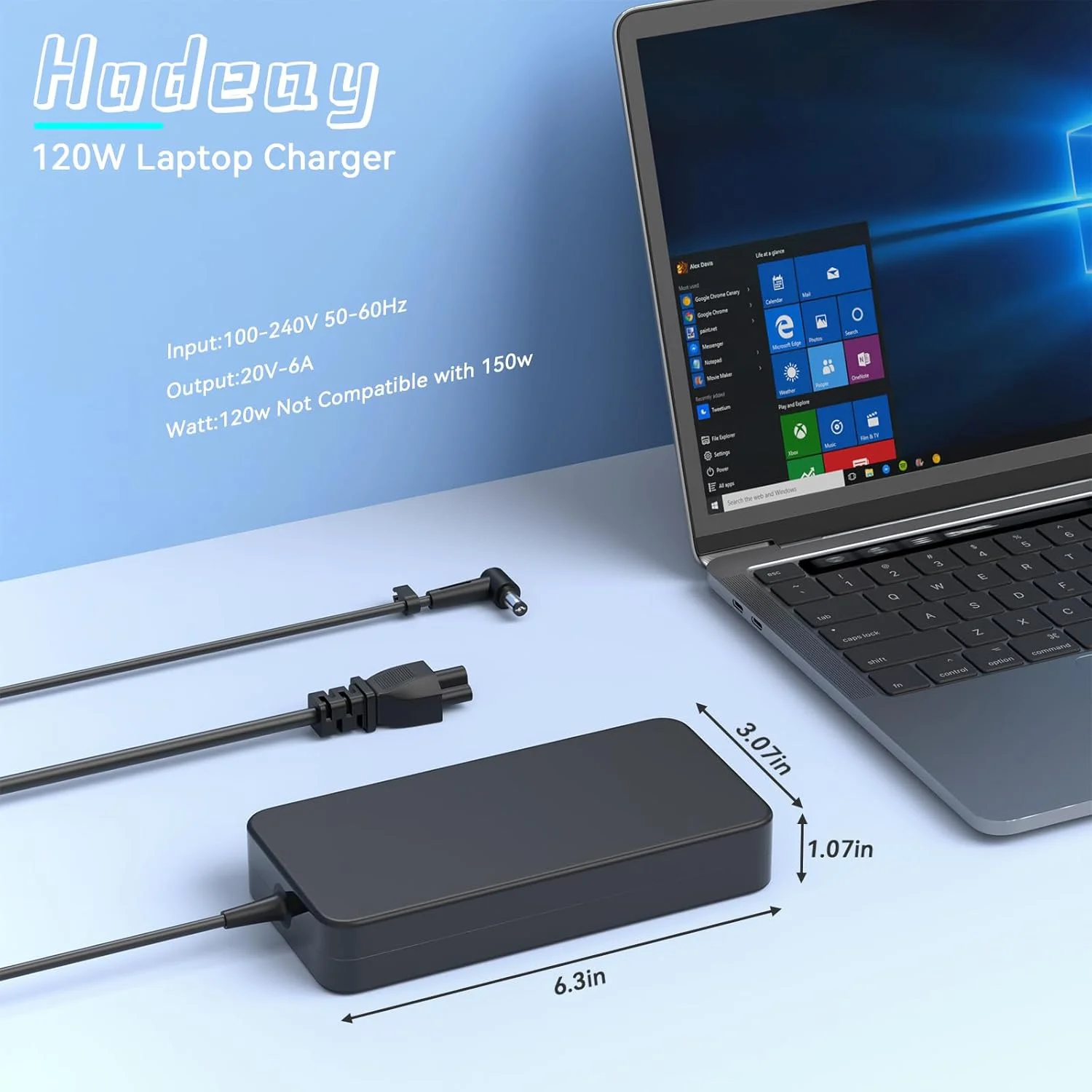 شارژر 120 واتی 6 آمپری سازگار با Asus NUC 10 11 12 13 14 15 Pro Kit Mini PC NUC13VYKi7 ROG Swift PG279QM ROG Strix XG349C Gaming VG289Q VG32U Monitor