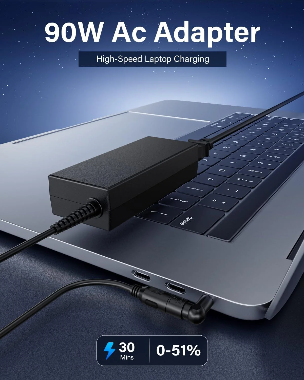 شارژر لپ تاپ یونیورسال 90 واتی سازگار با HP، Dell، Asus، Lenovo، Acer، Sony، Gateway، نوت بوک، اولترابوک، آداپتور AC، منبع تغذیه Chromebook با 15 سر مختلف