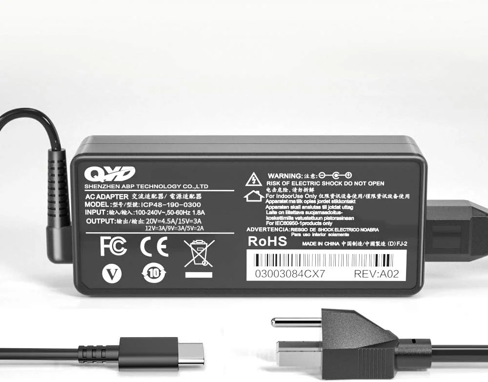 شارژر لپ تاپ 90 واتی USB C برای سری Lenovo Yoga 380 720 730 910 920 930 X61S X270 X280X 290 X380 IDeapad Series 720S-13IKB 720S 730S P580 Asus ZenBook 3 UX390 UX390U آداپتور برق Type-C