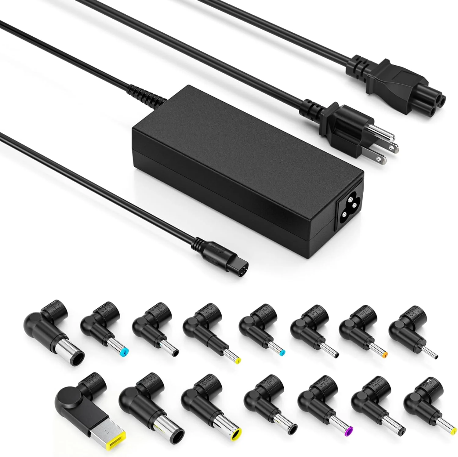 شارژر لپ تاپ یونیورسال 90 واتی سازگار با HP Dell Lenovo Acer Asus Toshiba IBM Sony با 15 سر، آداپتور AC منبع تغذیه 19.5 ولت شارژر لپ تاپ یونیورسال 90 واتی سازگار با HP Dell Lenovo Acer Asus Toshiba IBM Sony با 15 سر، آداپتور AC منبع تغذیه 19.5 ولت