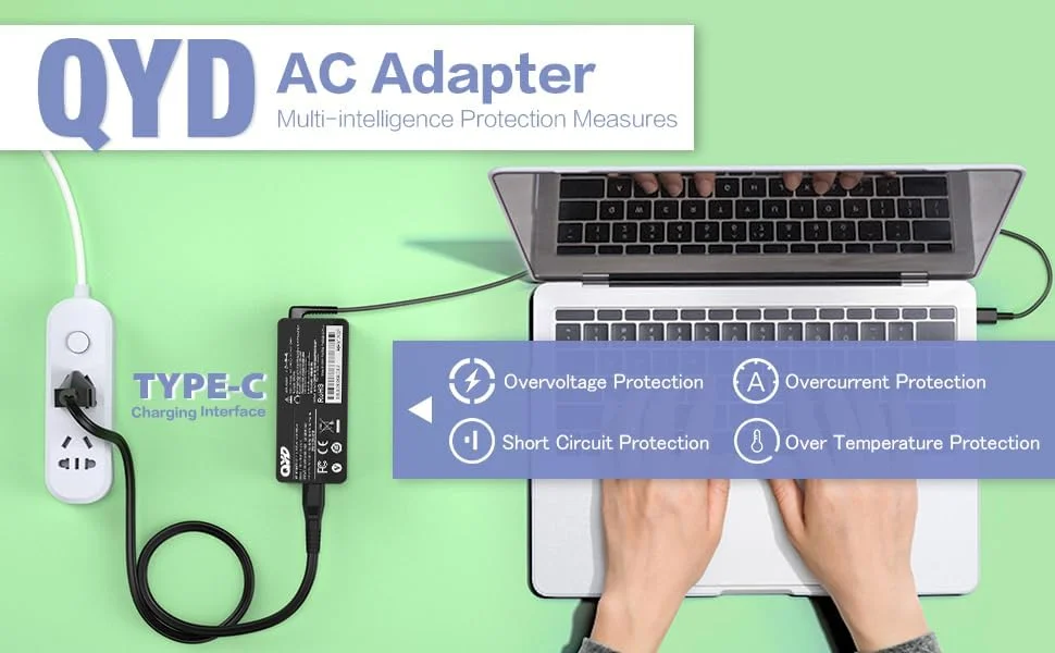 شارژر لپ تاپ 65 واتی USB C برای کامپیوترهای لنوو Thinkpad/Yoga/Chromebook، آداپتور برق AC سریع Type C برای HP Acer Asus Samsung Mac Book Dell Chromebook Latitude xps 13 Series شارژر لپ تاپ 65 واتی USB C برای کامپیوترهای لنوو Thinkpad/Yoga/Chromebook، آداپتور برق AC سریع Type C برای HP Acer Asus Samsung Mac Book Dell Chromebook Latitude xps 13 Series