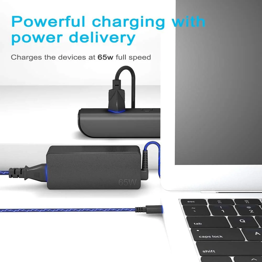 شارژر لپ تاپ 90 واتی USB C برای سری Lenovo Yoga 380 720 730 910 920 930 X61S X270 X280X 290 X380 IDeapad Series 720S-13IKB 720S 730S P580 Asus ZenBook 3 UX390 UX390U آداپتور برق Type-C