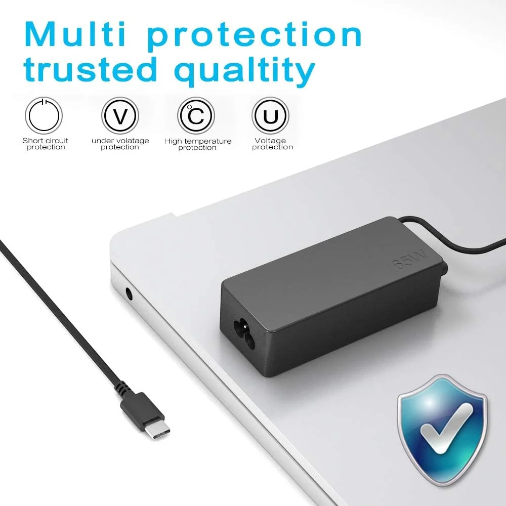 شارژر لپ تاپ 90 واتی USB C برای سری Lenovo Yoga 380 720 730 910 920 930 X61S X270 X280X 290 X380 IDeapad Series 720S-13IKB 720S 730S P580 Asus ZenBook 3 UX390 UX390U آداپتور برق Type-C
