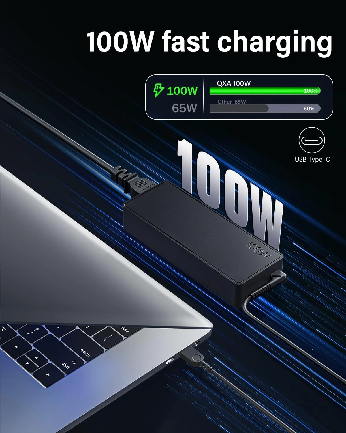 شارژر لپ تاپ 100 واتی 65 واتی USB C سازگار با لنوو Thinkpad/Yoga/IdeaPad/Chromebook، شارژر لپ تاپ USB Type C مدل ADLX65YDC2A