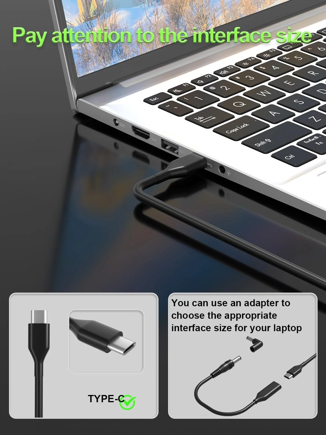 100W Universal Laptop Charger with USB-C and 15 Charging Port​ Compatible with Lenovo Dell HP Acer Asus MacBook Gateway Toshiba Fujitsu Sony LG MSI Google Samsung-Chromebook/Monitor