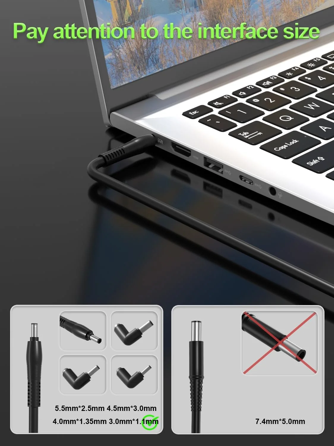 65W Charger Round Tip Compatible with ASUS Laptop Replacement Adapter