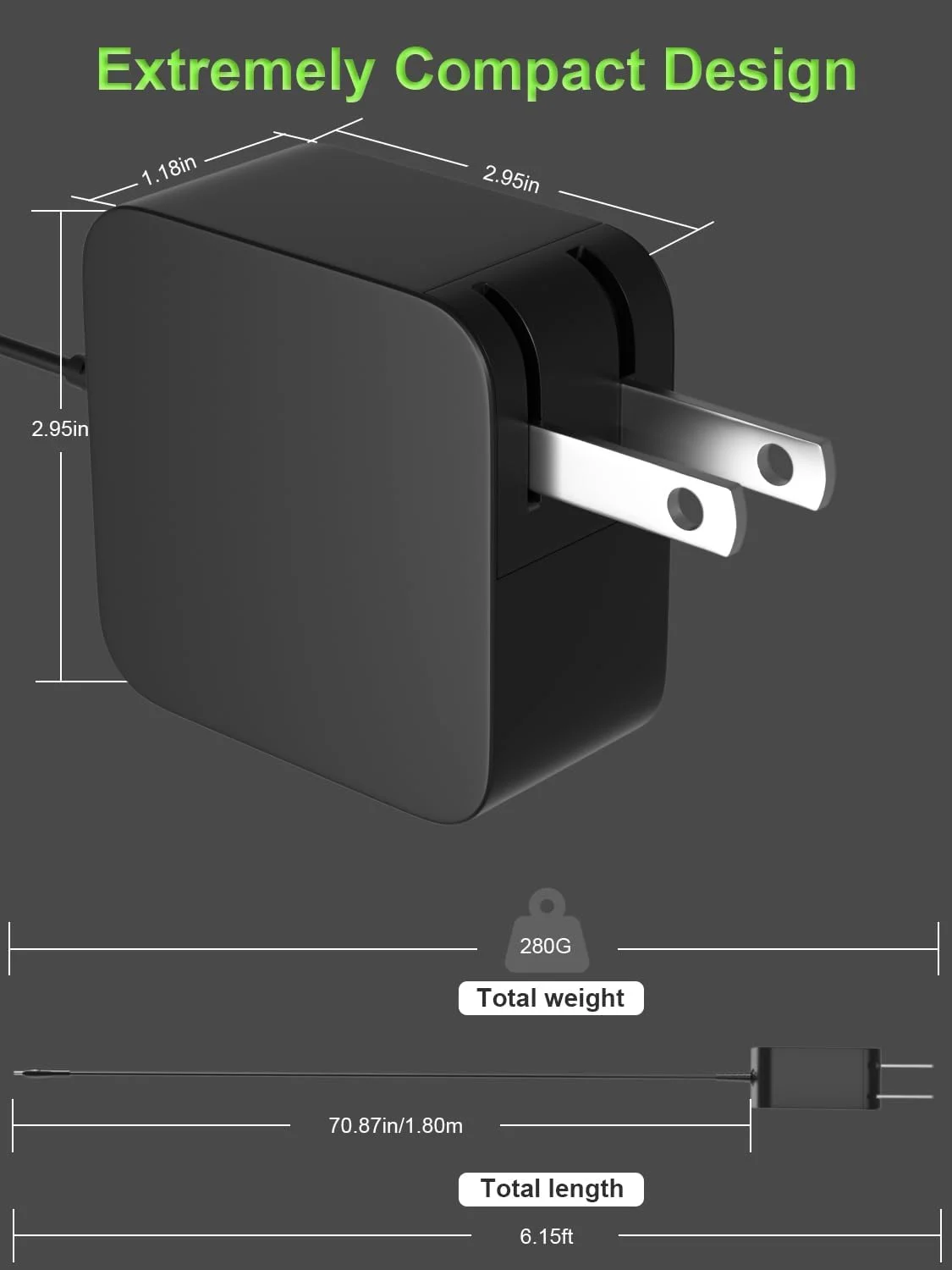 65W Charger Round Tip Compatible with ASUS Laptop Replacement Adapter