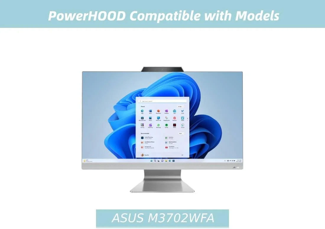 آداپتور AC 90 واتی سازگار با کامپیوترهای همه کاره 27 اینچی ASUS مدل M3702 M3702W M3702WF M3702WFA، سیم برق، کابل شارژر باتری PSU