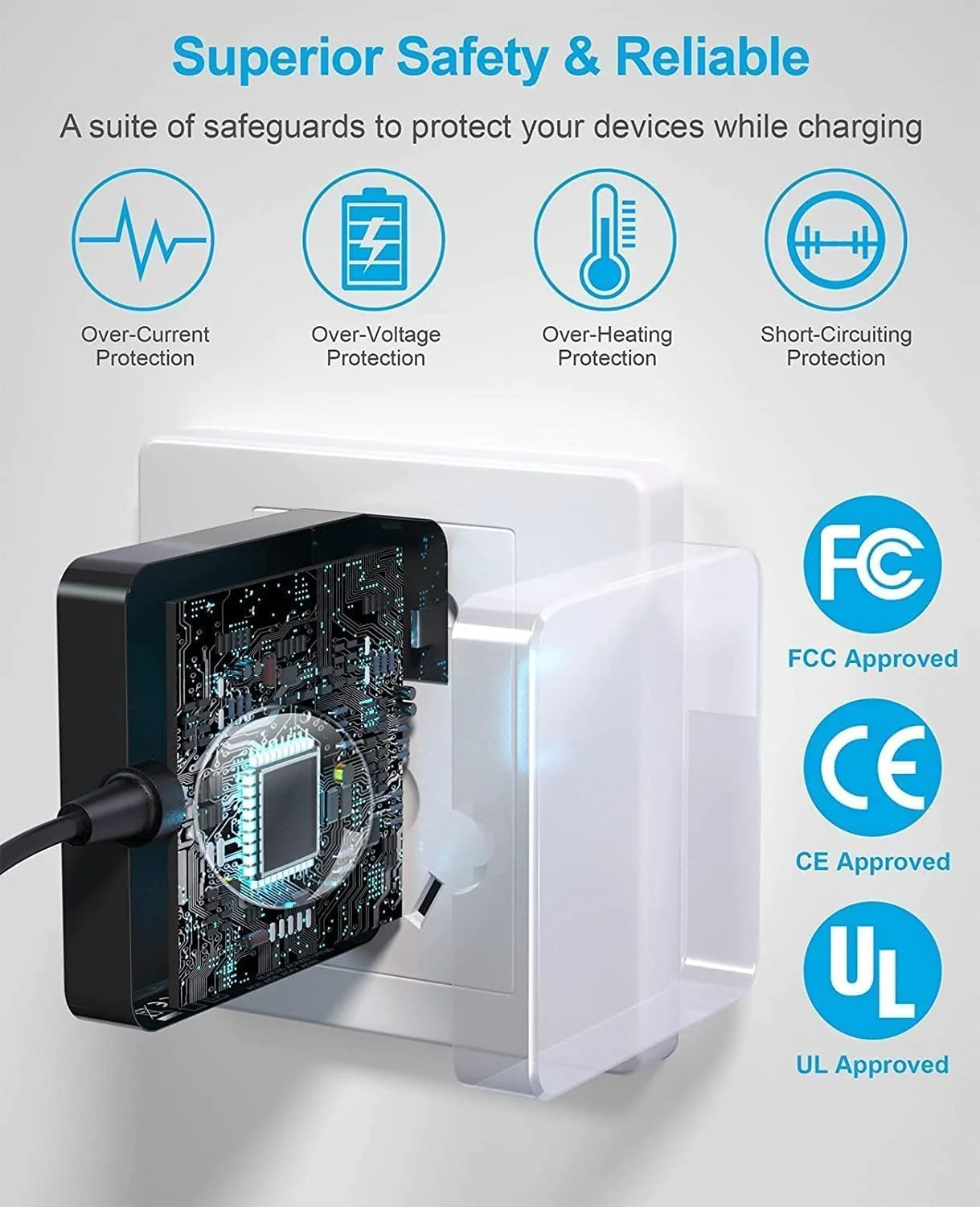 آداپتور برق 45 واتی Type-C سازگار با کروم‌بوک ASUS C424MA-AS48F، شارژر لپ‌تاپ C424، C424M، C424MA، C425، C425T، C425TA، C423، C423N، C423NA، C223NA، C223N، C223، کابل شارژر منبع تغذیه