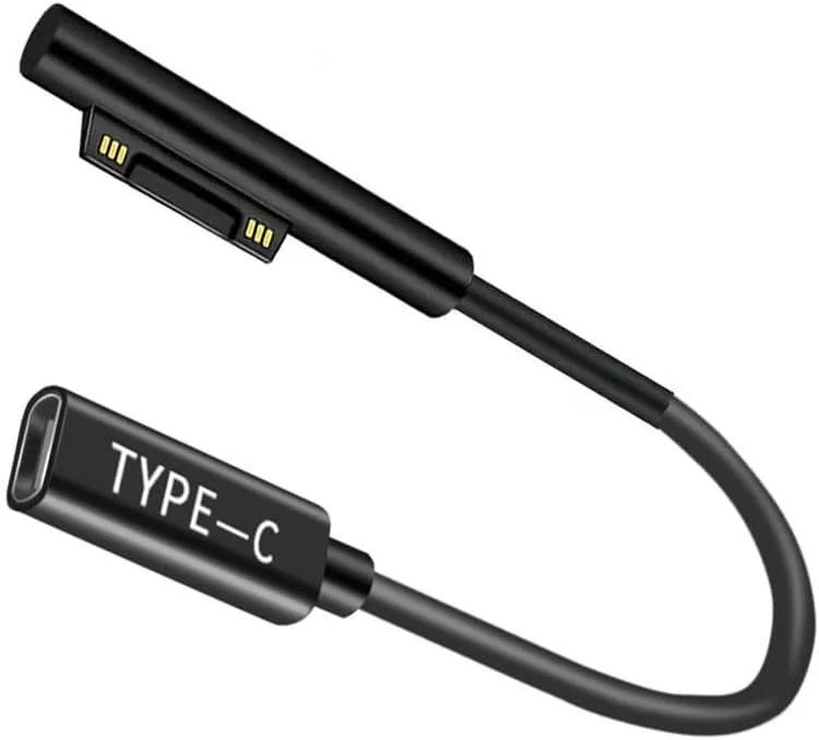 کابل برق 65 واتی USB C با آداپتور مغناطیسی DC، آداپتور مغناطیسی USB C به DC مناسب برای Surface Pro 7/Pro 6/Pro 5/Pro 4/Pro 3، Surface Laptop 4/3/2/1، Surface Book، Surface Go 3/2/1 Series