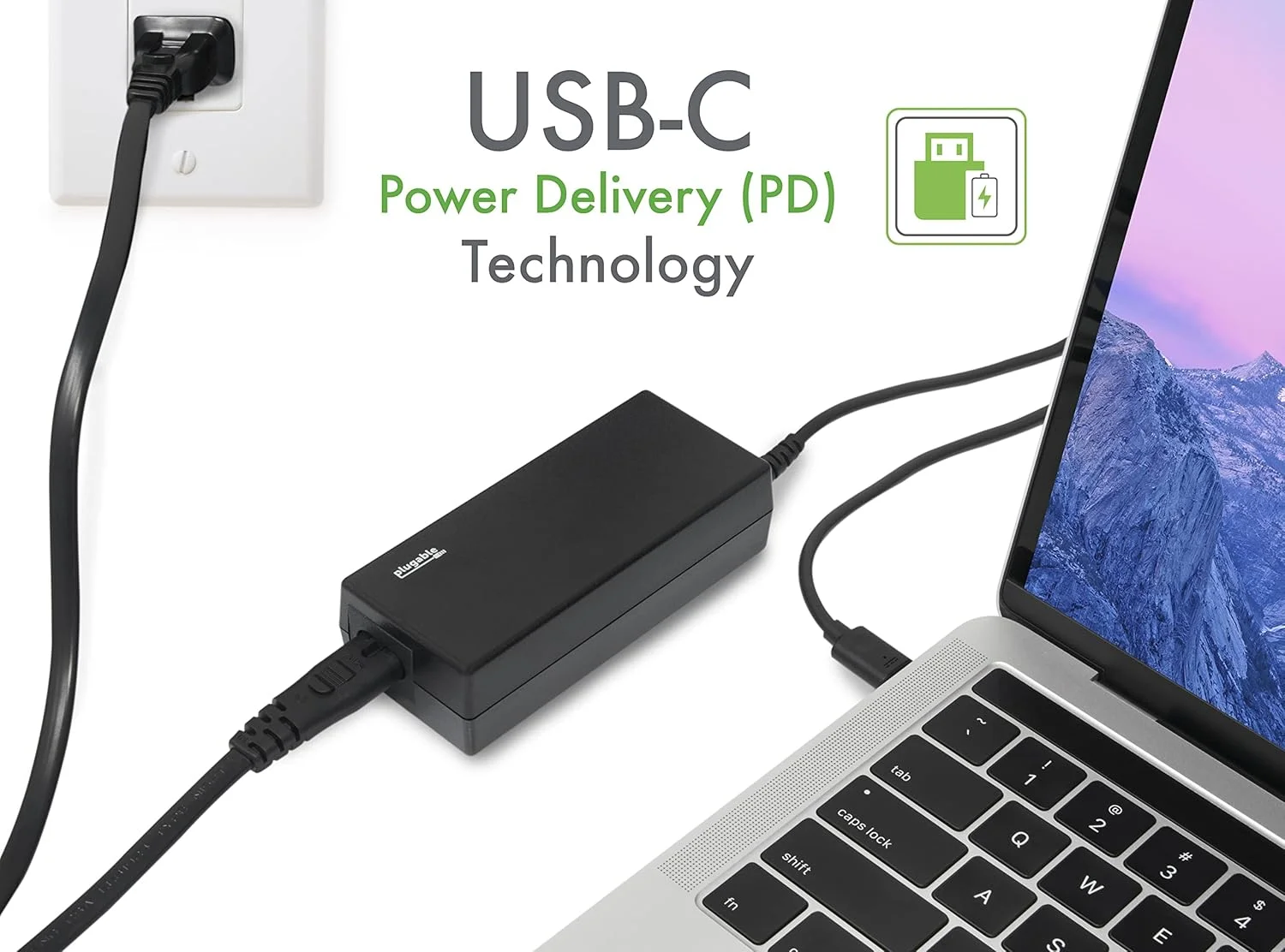 شارژر جایگزین USB-C برای کروم‌بوک پلاگ‌بل، شارژر 60 واتی تایپ C برای لپ‌تاپ‌ها، سازگار با کروم‌بوک‌های USB-C گوگل شامل سامسونگ، اچ‌پی، دل، لنوو، ایسر، ایسوس
