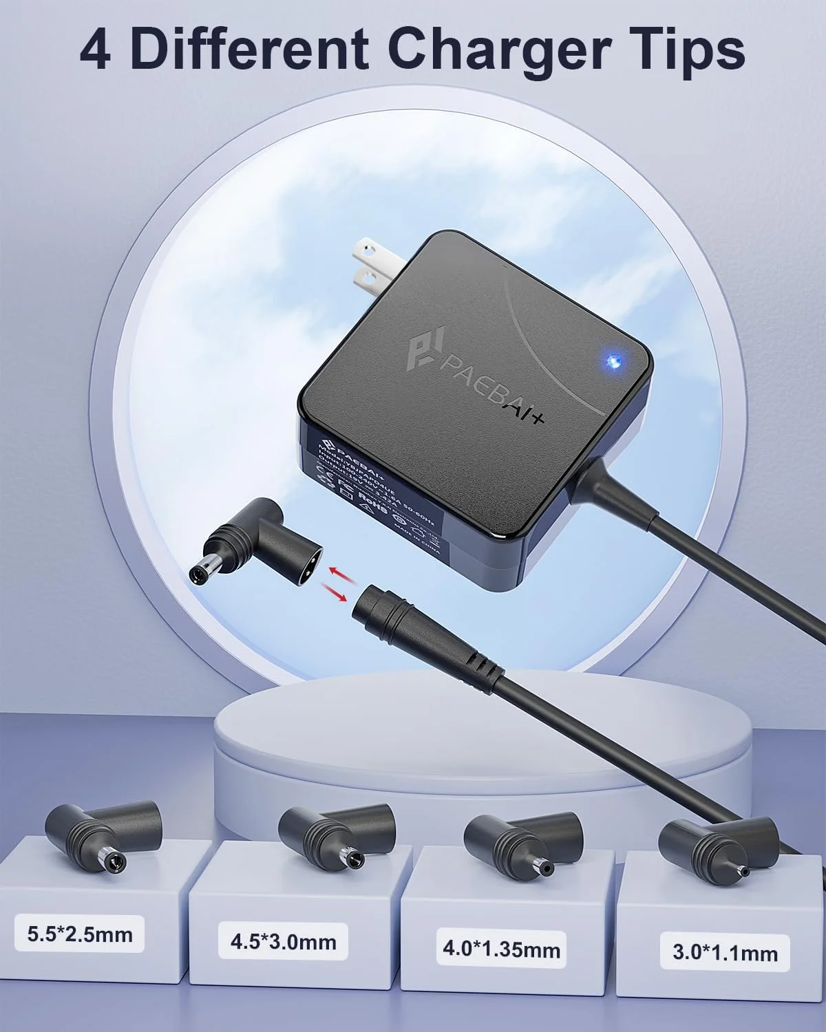 شارژر 65 واتی لپ تاپ برای ایسوس Vivobook Zenbook Chromebook Transformer EeeBook ImagineBook ExpertBook با 4 سری، 19 ولت 3.42 آمپر آداپتور منبع تغذیه جایگزین