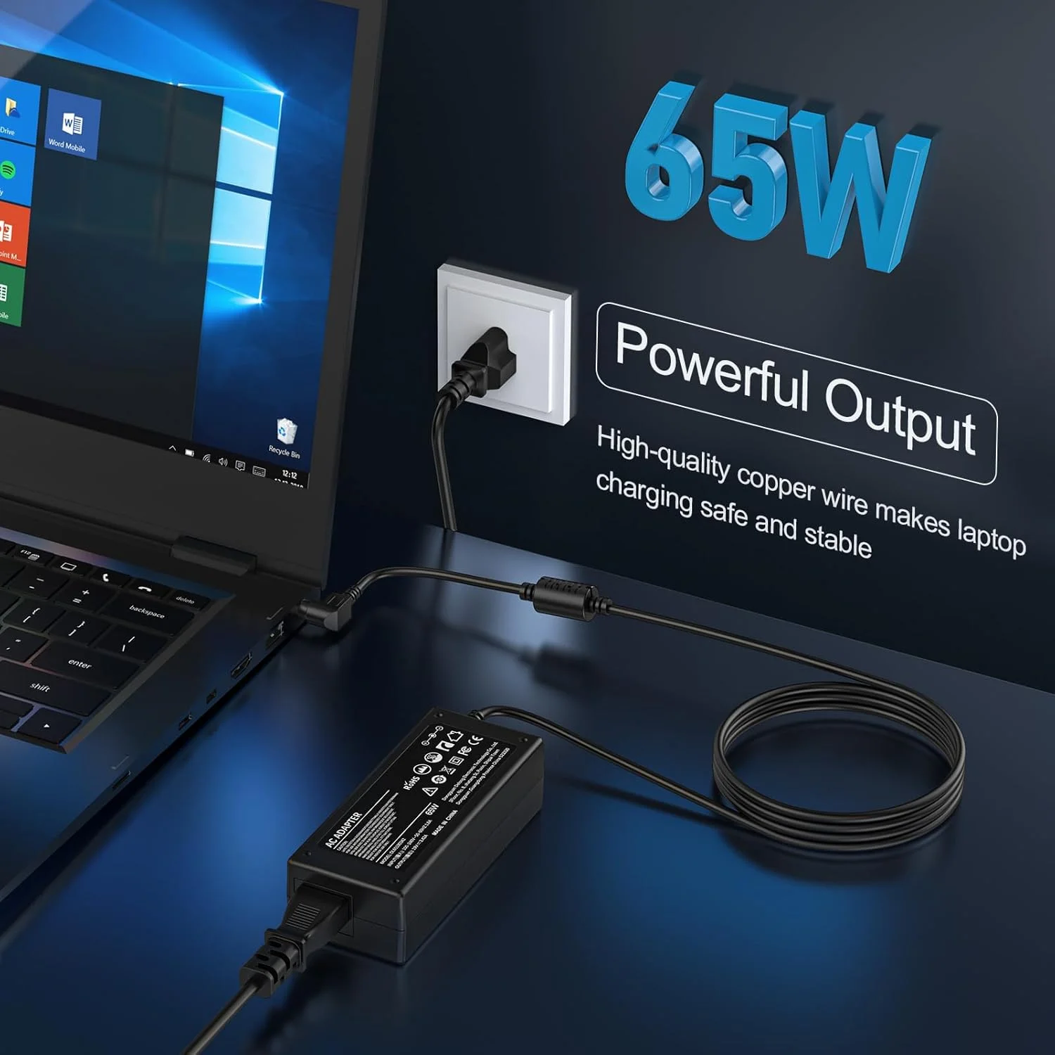 آداپتور AC 65W PA3714U-1ACA - شارژر لپ تاپ سازگار با Toshiba Satellite C55، Portege Z30 و مدل های بیشتر به همراه سیم برق آداپتور AC 65W PA3714U-1ACA - شارژر لپ تاپ سازگار با Toshiba Satellite C55، Portege Z30 و مدل های بیشتر به همراه سیم برق