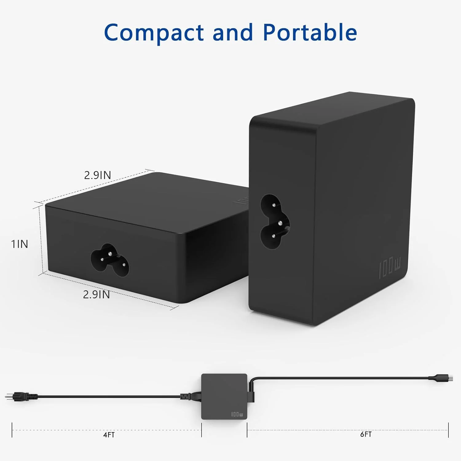 شارژر ۱۰۰ واتی USB C سازگار با ایسوس Vivobook S 14 14X 16X OLED ROG Ally X Z1 Ally Dock Flow X13 Z13/Valve Steam Deck OLED/Lenovo Legion Go Thin&Light Docking Station