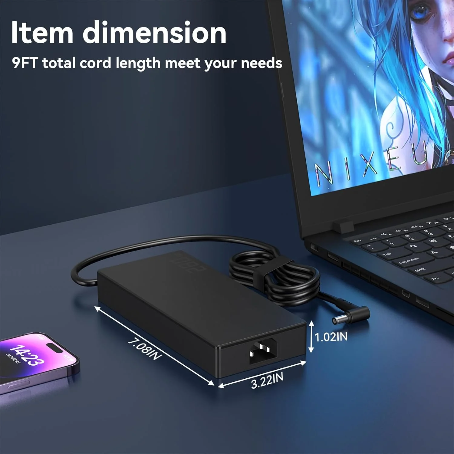 آداپتور 280 واتی AC مدل ADP-280EB B سازگار با لپ‌تاپ‌های ASUS ROG Strix G18 (2025) G16 G17 G15، ROG Strix Scar 17 G15 G16، Zephyrus Duo 15 SE GX551، ProArt Station PA90 و StudioBook Pro X