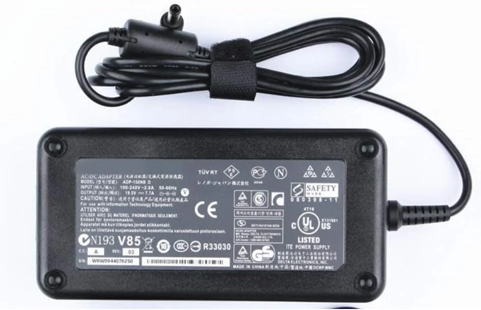 آداپتور شارژر لپ تاپ 19.5 ولت 7.7 آمپر 150 وات اورجینال برای ایسوس G50 G50V G50Vt G53S G53SW G53j G55vw G60vx G70 G70G G71 G71G G72G G73G G74SX-XN1 G75vw-ds72 ADP-150NB D به همراه کابل برق