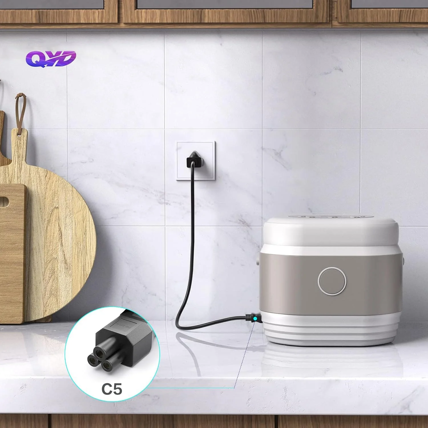 کابل برق 3 پین برای لپ تاپ، کابل برق 1.2 متری C5 AC برای نوت بوک، کابل برق جایگزین 2.5 آمپر 250 ولت برای پرینترهای اچ پی، لپ تاپ و مانیتور ایسوس/دل و غیره - 1 عدد