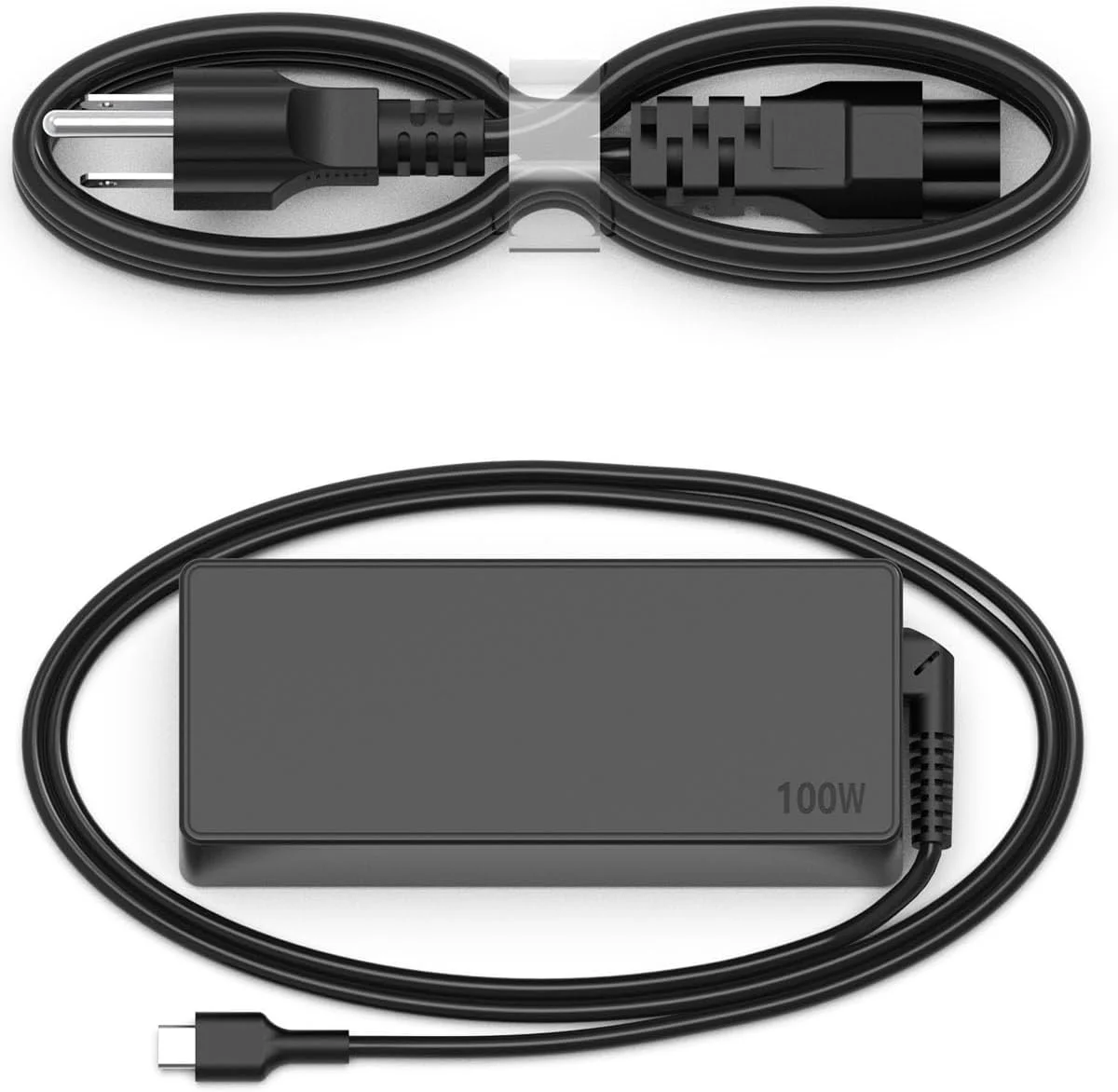 شارژر لپ تاپ 100 واتی USB C سازگار با ایسوس ROG Ally، مک بوک پرو ایر، لنوو ThinkPad، HP Spectre X360، ایسر Chromebook، Dell Chromebook، جایگزین سازگار با 90W 65W Type C