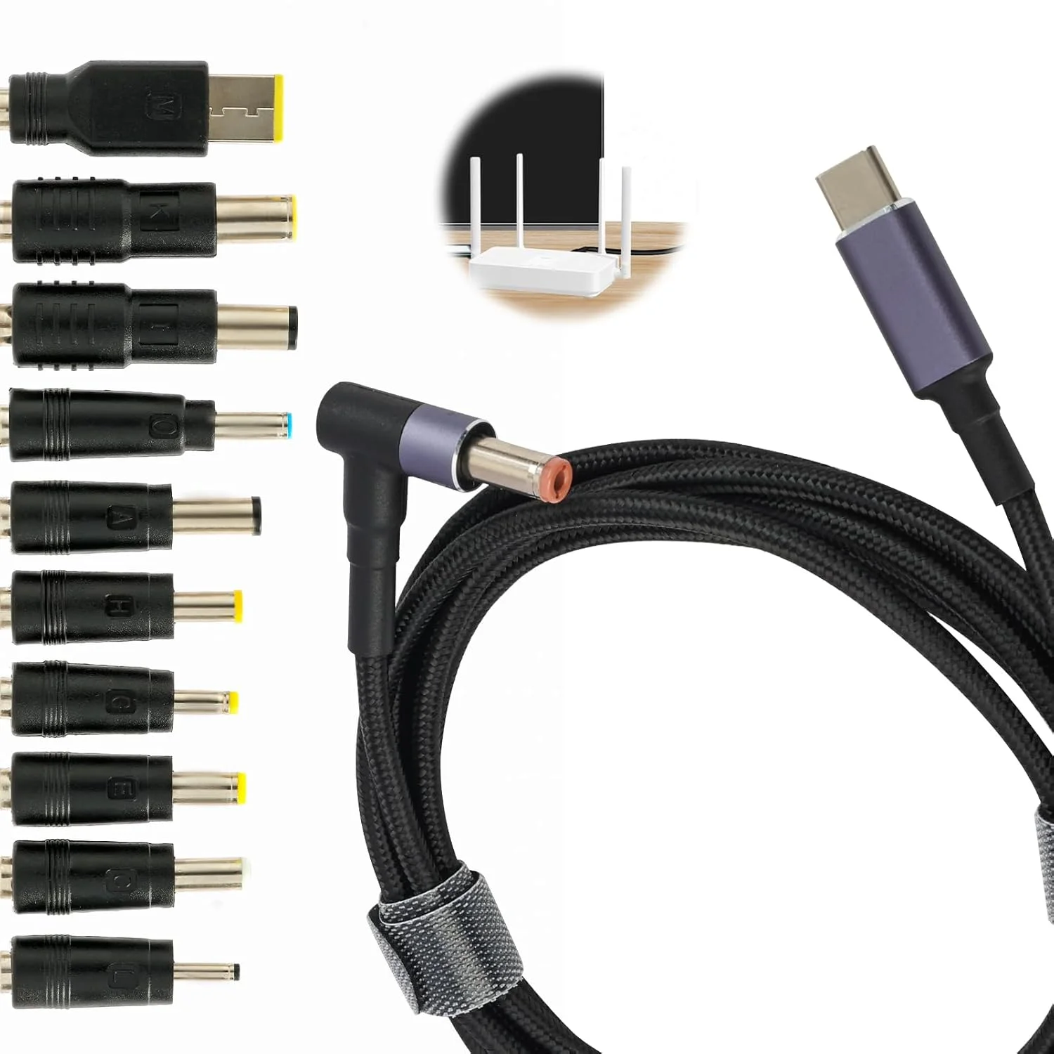 کیت کابل آداپتور برق 140 واتی USB C به DC با 10 عدد پلاگین برق، کابل جایگزین شارژر سریع PD سازگار با لپ تاپ های دل، اچ پی، لنوو، ایسوس، ایسر، سامسونگ و توشیبا با کانکتورهای مختلف کیت کابل آداپتور برق 140 واتی USB C به DC با 10 عدد پلاگین برق، کابل جایگزین شارژر سریع PD سازگار با لپ تاپ های دل، اچ پی، لنوو، ایسوس، ایسر، سامسونگ و توشیبا با کانکتورهای مختلف