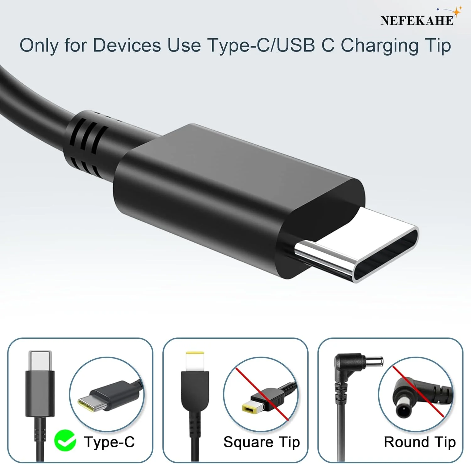 شارژر یونیورسال 65 واتی USB C لپ تاپ سازگار با لپ تاپ های اچ پی کروم بوک، لنوو Thinkpad/Yoga، دل کروم بوک/Latitude، ایسوس، سامسونگ، ایسر، گوگل یونیورسال کروم بوک با سیم برق Type C