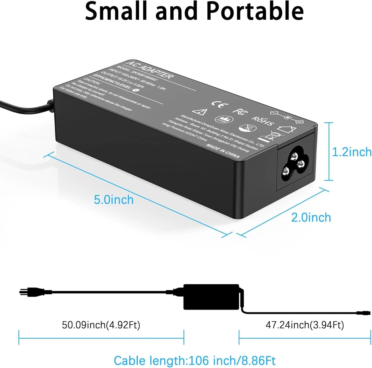 شارژر یونیورسال 90 واتی لپ‌تاپ سازگار با دل، اچ‌پی، لنوو، ایسر، ایسوس، فوجیستو و شیبا، منبع تغذیه یونیورسال نوت‌بوک و الترابوک با 16 سر