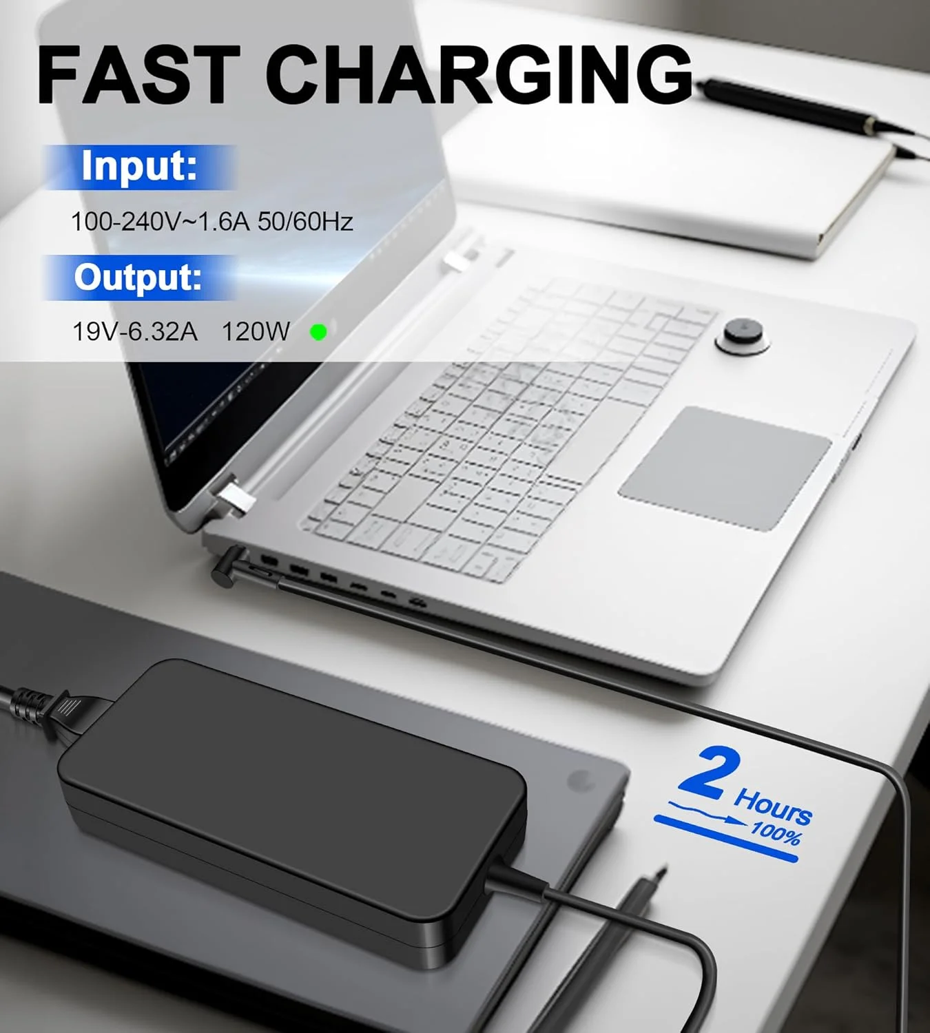 شارژر لپ تاپ 120 واتی 6.0x3.7 میلی‌متری برای ایسوس ROG Zephyrus G13 2023 GA302 G14 GA402 K3500PA