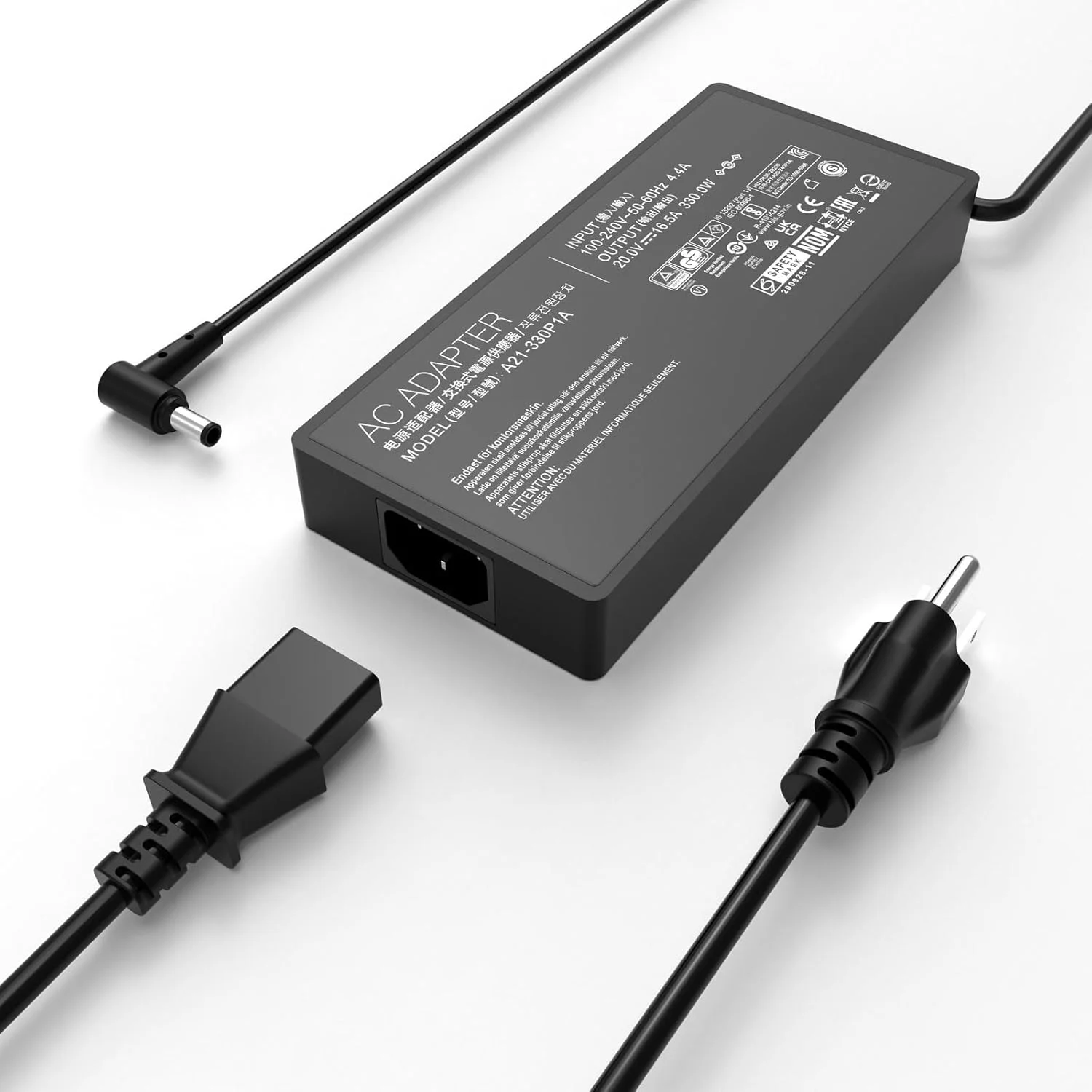 شارژر لپ تاپ 330 وات 20 ولت 16.5 آمپر برای ایسوس راگ استریکس اسکار 16 17 17SE 18 18G ایسوس راگ زفیروس Duo 16 مدل A21-330P1A A22-330P1A